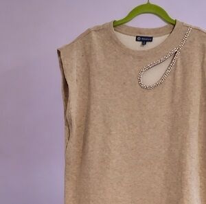 Democracy Beige Ribbed Top